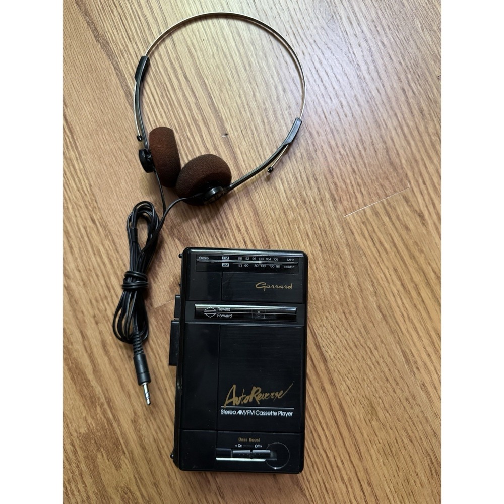 Vintage Garrard Auto Reverse Personal Cassette Player AM FM Portable Audio Works
